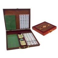 Mahjong Complet Marqueté En Bois