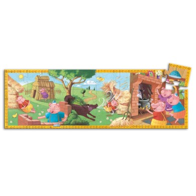 Puzzle Silhouette DJECO - Les Trois Petits Cochons - 24 Pièces