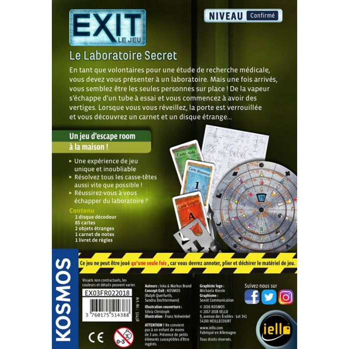 EXIT : Le Laboratoire Secret (**)