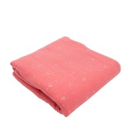 Couverture Nid D'Abeille Rose Pale A Broder