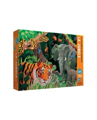 La Jungle : La Planète En Danger - Livre - Puzzle 220 Pièces