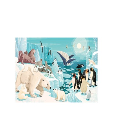Les Glaces : La Planète En Danger - Livre - Puzzle 220 Pièces