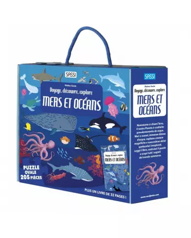 Mers et Océans - Voyage, Découvre, Explore - Livre - Puzzle 205 Pièces