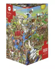 Puzzle D-TOYS - Construction De La Tour Eiffel - Cartoon Collection - 1000 Pièces