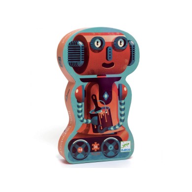 Puzzle Silhouette DJECO - Bob Le Robot - 36 Pièces