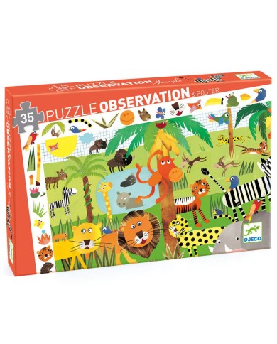 Puzzle D'Observation - La Jungle 35 Pièces
