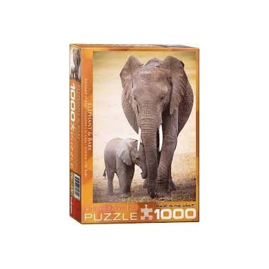 Puzzle Eurographics - Elephant Et Bébé - 1000 Pièces