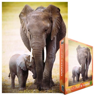 Puzzle Eurographics - Elephant Et Bébé - 1000 Pièces