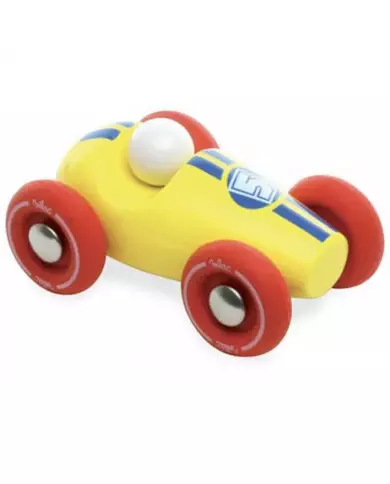 Mini Voiture De Course Vilac Jaune Et Rouge