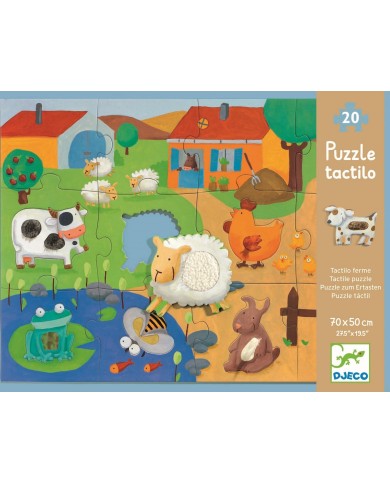 Puzzle DJECO - Tactiloferme - 20 Pièces