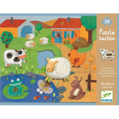 Puzzle DJECO - Tactiloferme - 20 Pièces