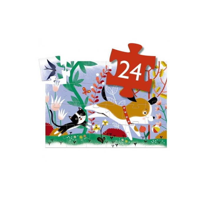 Puzzle Silhouette DJECO - Firmin Petit Chien - 24 Pièces