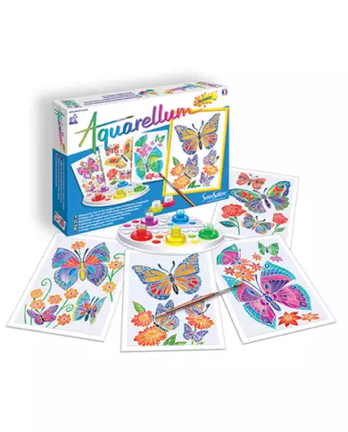 Aquarellum junior papillons et fleurs Sentosphère