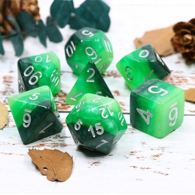Set De 7 Dés Ludistri HDL-08 - Nuances de Vert