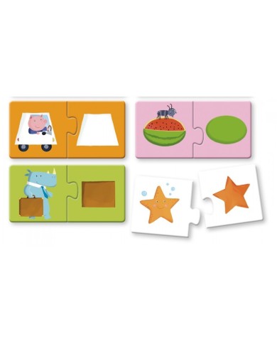 Les Formes - 10 Puzzles 2 Pièces SASSI Avec Livre