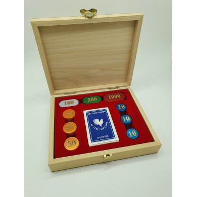 Coffret En Tilleul Bridge + 90 Jetons