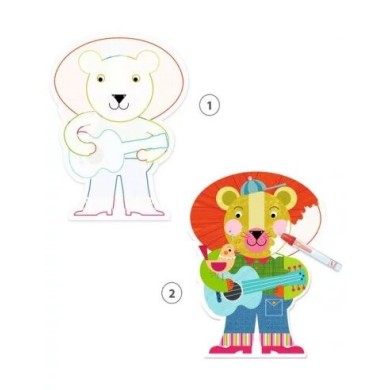 Coloriage À L'Eau - Animalo Len - DJECO