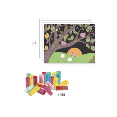 Activité de Collage DJECO - Explosion De Pompons