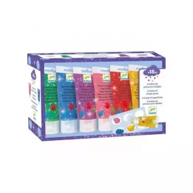 6 Tubes De Peinture A Doigts - Paillettes - DJECO