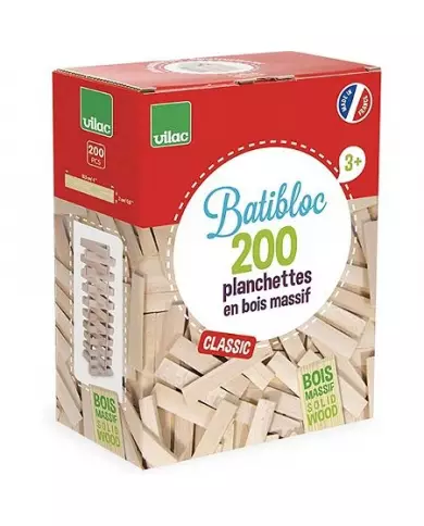 Batibloc Naturel - 200 Planchettes En Hêtre Massif - VILAC