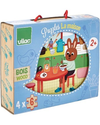 Puzzle En Bois La Maison - 4 X 6 Pièces - VILAC