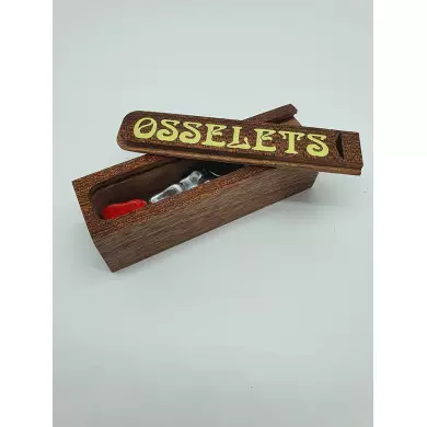 Coffret En Bois De Sipo - Osselets Métal