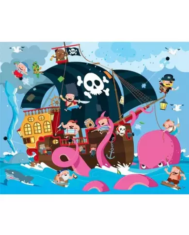 Les Pirates - Puzzle Géant 30 Pièces - Livre