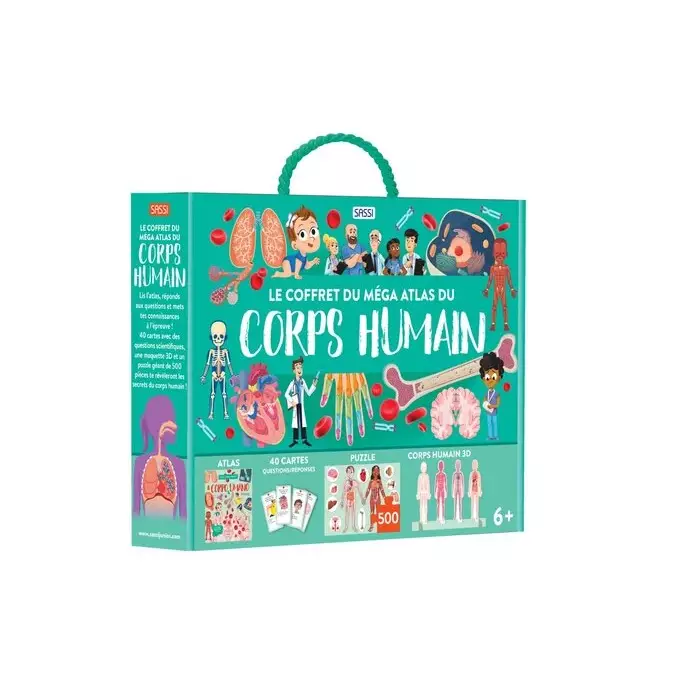 Le Coffret Méga Atlas Du Corps Humain - Livre - Puzzle 500 Pièces