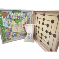 Coffret 4 Jeux En Bois - Maison CHAVET ( Dames - Petits Chevaux - Oies - Marelle )