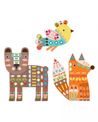 Coffret De Collage DJECO -  3 Animaux Géants À Créer