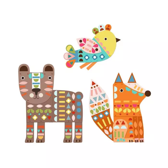 Coffret De Collage DJECO -  3 Animaux Géants À Créer