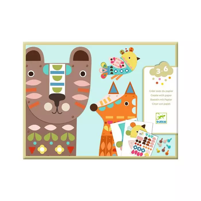 Coffret De Collage DJECO -  3 Animaux Géants À Créer