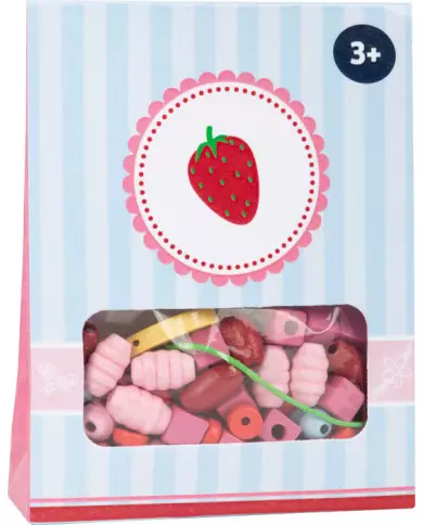 Perles En Bois Sachets Candy - Fraise