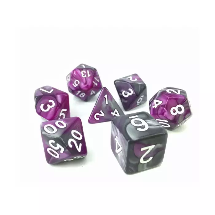 Set De 7 Dés Ludistri HDB-09 - Fusion Violet / Argent
