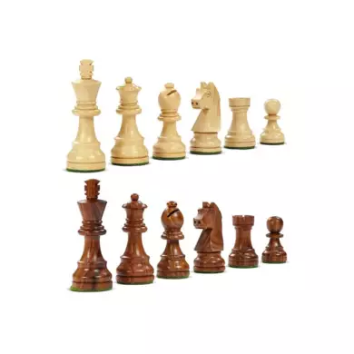Pièces D'Échecs En Buis DAL NEGRO - Staunton N° 3 Plombées Et Feutrées
