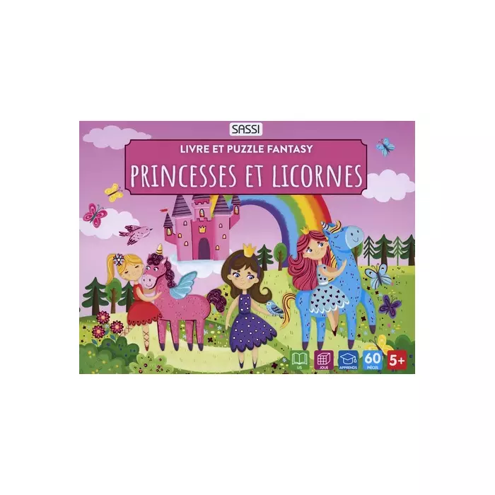 Princesses Et Licornes - Livre Et Puzzle Fantasy - SASSI