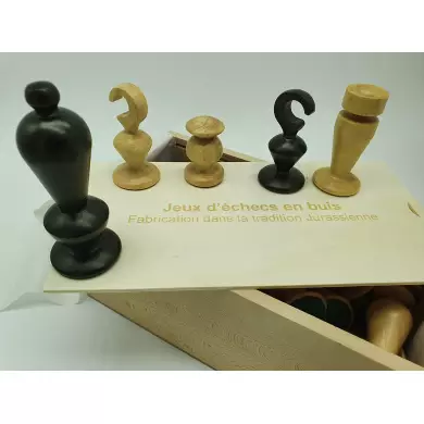 Echecs : Pièces Mordenes En Buis Numéro 5 Feutrées Et Plombées