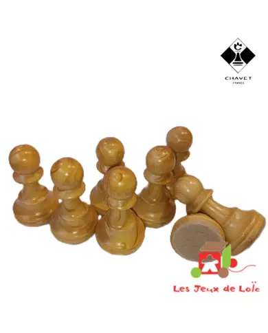 Pièces D'Échecs En Buis CHAVET - N° 5 Plombées Et Feutrées