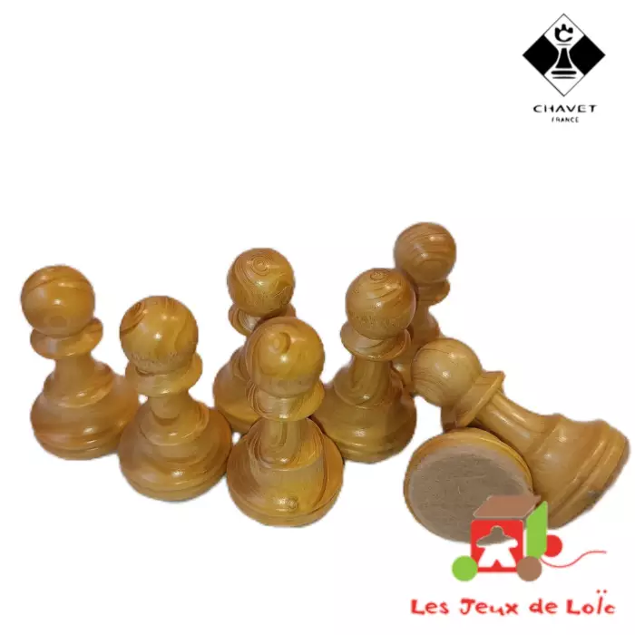 Pièces D'Échecs En Buis CHAVET - N° 5 Plombées Et Feutrées