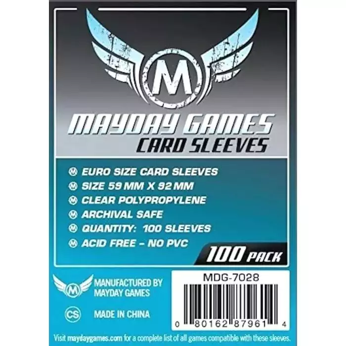 100 Sleeves Mayday - 59 X 92 Mm Euro Standard