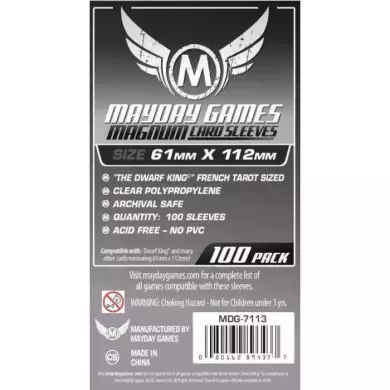 100 Sleeves Mayday - 61 X 112 Mm Dwarf King Standard