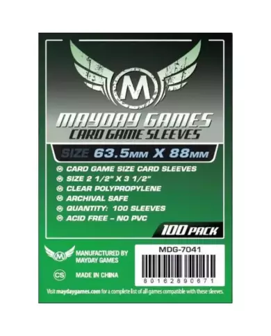 100 Sleeves Mayday - 63,5 X 88 Mm Card Game Standard