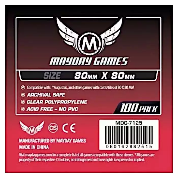 100 Sleeves Mayday - 80 X 80 Mm Square Standard