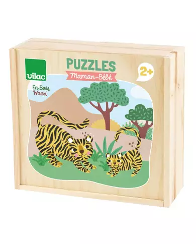 Puzzles VILAC En Bois - Maman Et Bébé - Michelle Carlslund - 12 X 2 Pièces