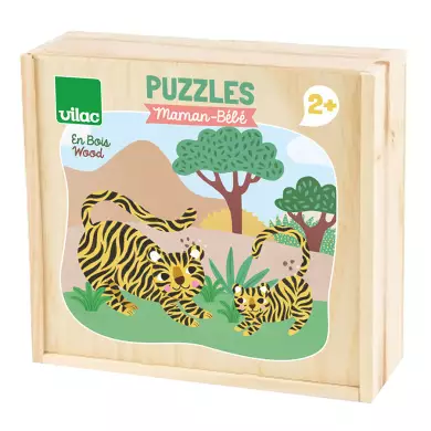 Puzzles VILAC En Bois - Maman Et Bébé - Michelle Carlslund - 12 X 2 Pièces