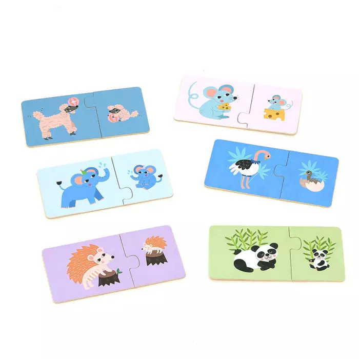 Puzzles VILAC En Bois - Maman Et Bébé - Michelle Carlslund - 12 X 2 Pièces