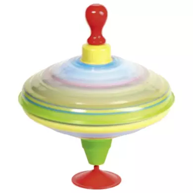 Toupie Bourdonnante Métal - Train - Poignée En Bois