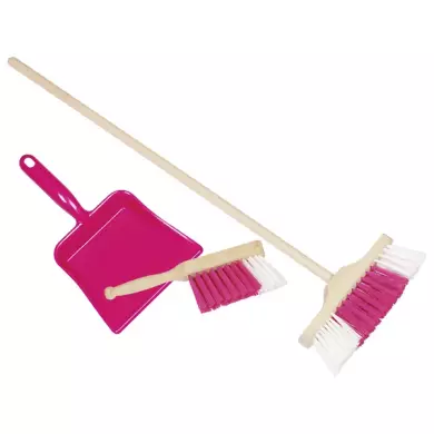 Pelle À Poussière Pour Enfant Balayette Et Balai - Rose