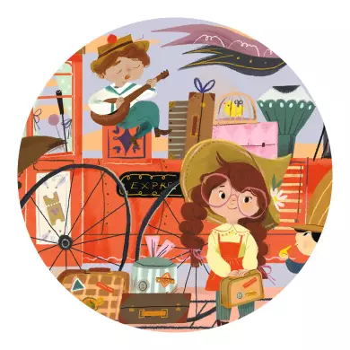 Puzzle Silhouette DJECO - Le Voyage De Mia - 36 Pièces