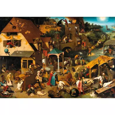 Puzzle D'Art Michèle Wilson - Proverbes Flamands HC - Pieter Bruegel l'Ancien - 150 Pièces